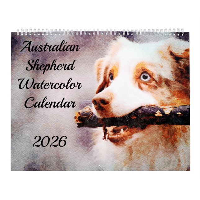 Calendario 2026 Australian Shepherd Cattle Dogs Aussies Gift (Tapa)