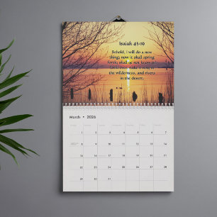 Calendario 2026 Biblia KJV Paisajes de las Escrituras Cristia