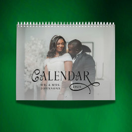 Calendario 2026 Boda Moderna Elegante Foto Recién Casados
