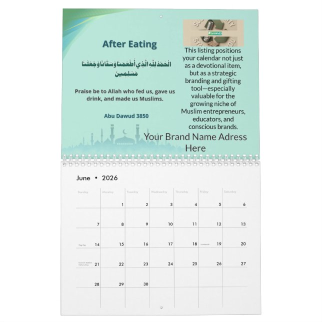 Calendario 2026 Brandable Islamic Hijri Calendar – Mindfulnes (Jun 2026)