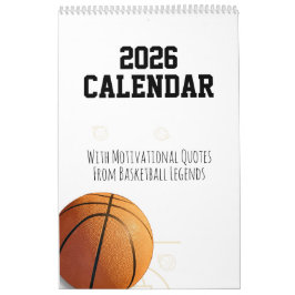 Calendario 2026 Calendar Basketball Inspirational Quotes 