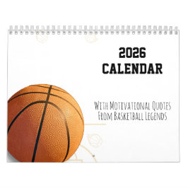 Calendario 2026 Calendar Basketball Motivational Quotes 