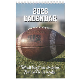 Calendario 2026 Calendar Football Player Funny Motivational