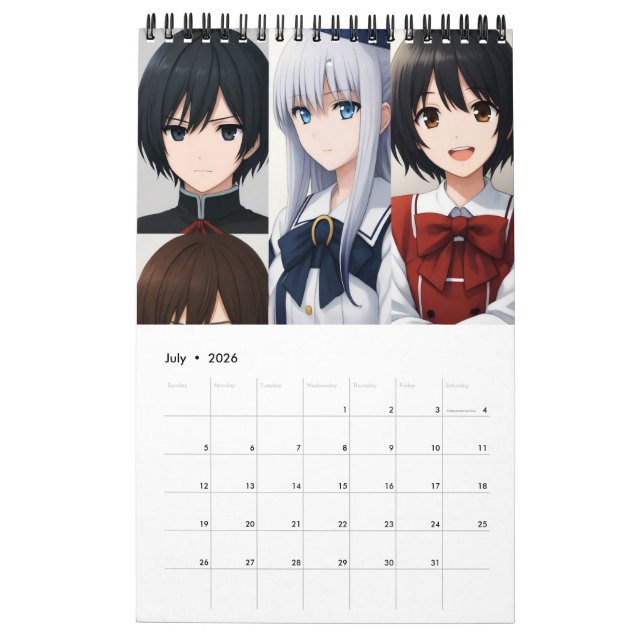 Calendario 2026 Calendar (Images created by Grok) (Jul 2026)