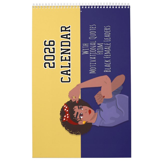 Calendario 2026 Calendar Motivational Quotes Black Girl Women (Tapa)