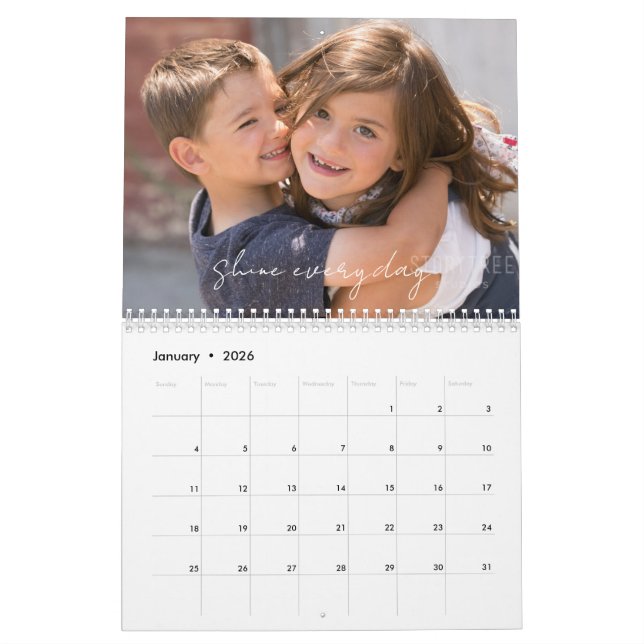 Calendario 2026 Calendar Motivational With Family Photos (Jan 2026)