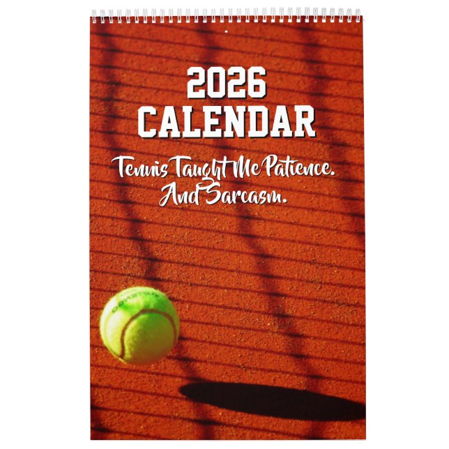 Calendario 2026 Calendar Tennis Funny Motivational Quotes Kid (Tapa)