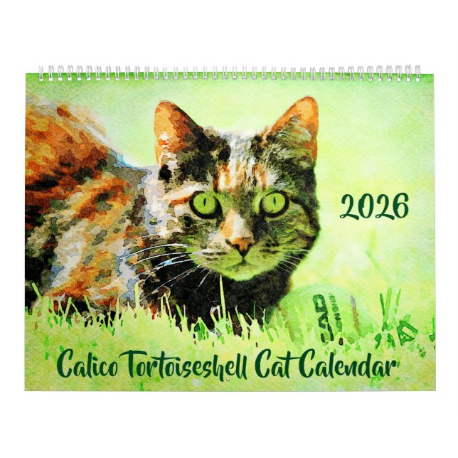 Calendario 2026 Calico Tortoiseshell Cat Owners Lovers Gift (Tapa)