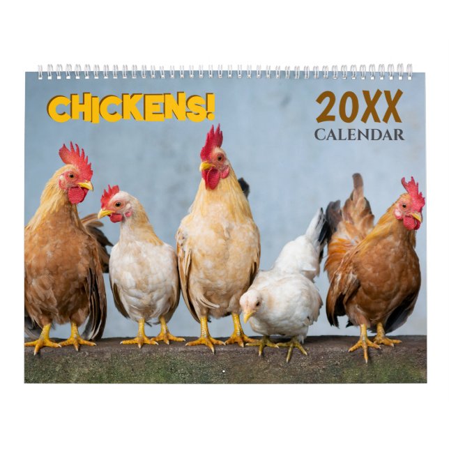 Calendario 2026 Chickens Wall Calendar Cute (Tapa)