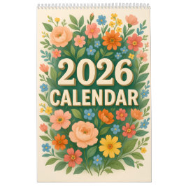 Calendario 2026 Christian Floral with Personalization
