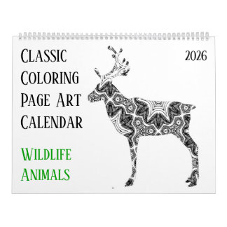 Calendario 2026 Ciervo Oso Vida Silvestre Animales - Colorido