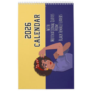 Calendario 2026 Citas Motivadoras Chica Negra Muje