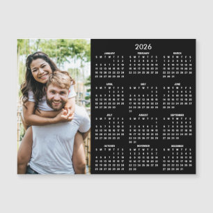 Calendario 2026 Clásico Imán de Foto Moderna