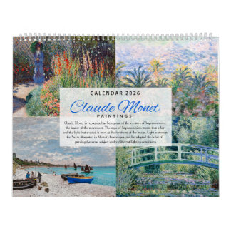 Calendario 2026 - Claude Monet - Impresionismo