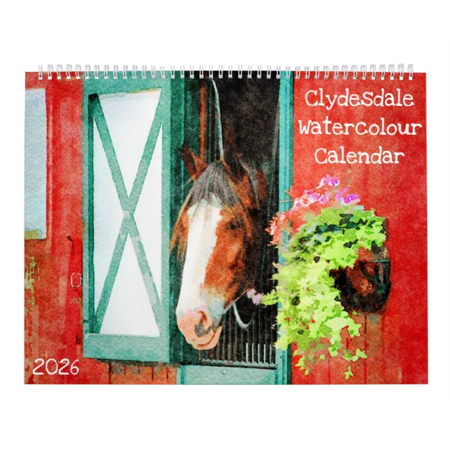 Calendario 2026 Clydesdale Heavy Horse Lover Owner Clyde Gift (Tapa)