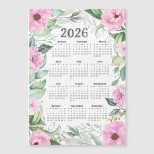 Calendario 2026 Color de agua Eucalyptus Floral ro
