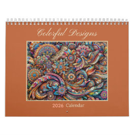 Calendario 2026 Colorful Designs  Abstract Art Calendar