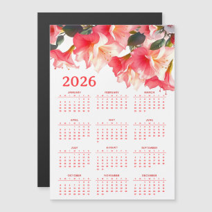 Calendario 2026 con flores