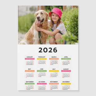 Calendario 2026 con foto - Tarjeta magnética de vi