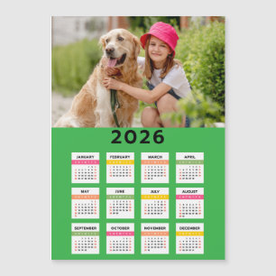 Calendario 2026 con foto - Tarjeta magnética de vi