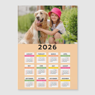 Calendario 2026 con foto - Tarjeta magnética vista