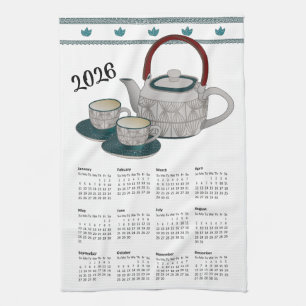 Calendario 2026 Copas y toallas de cocina modernas