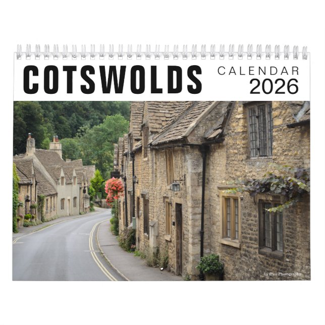 Calendario 2026 Cotswolds houses & towns photo (Tapa)