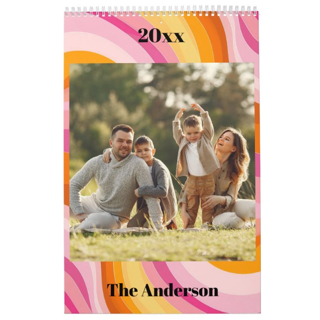 Calendario 2026 Custom Family Photo Vintage 70s (Tapa)