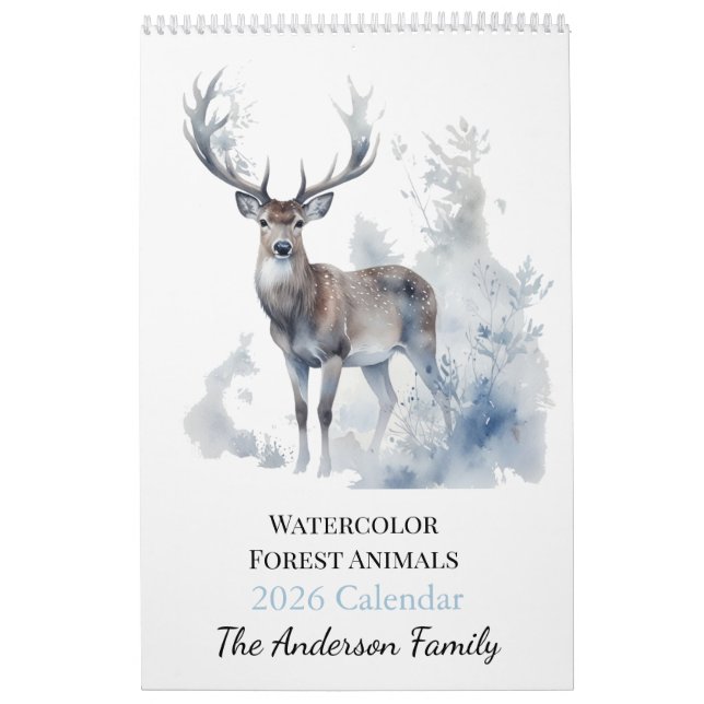 Calendario 2026 Custom Forest Animals Photo Calendar (Tapa)