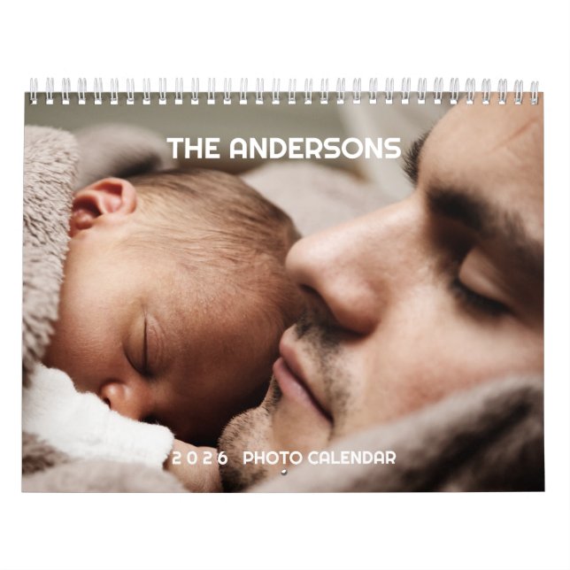 Calendario 2026 Custom Photo Calendar | Editable Year Text (Tapa)