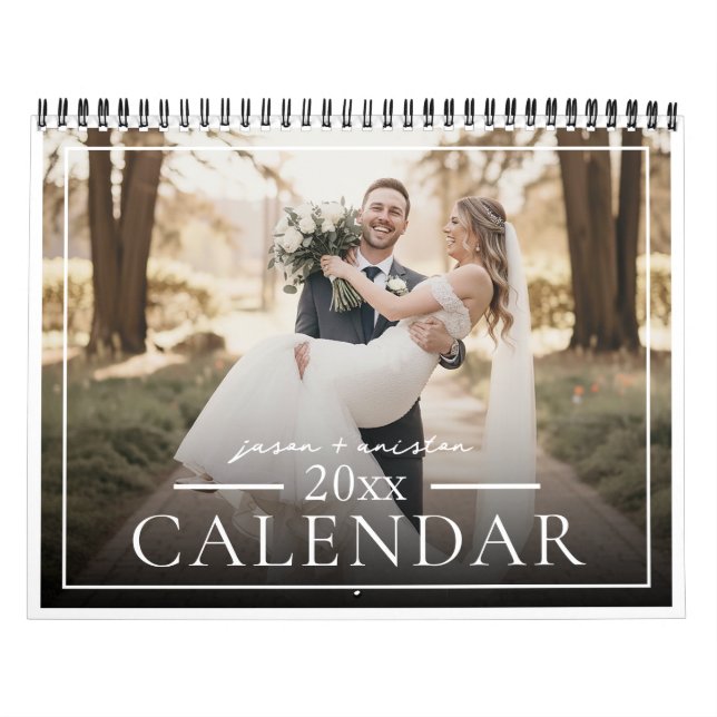 Calendario 2026 Custom Wedding Photo Newlywed Chic (Tapa)