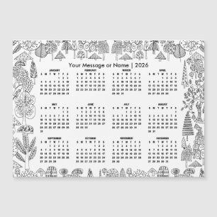 Calendario 2026 de Árboles del Bosque Personalizad