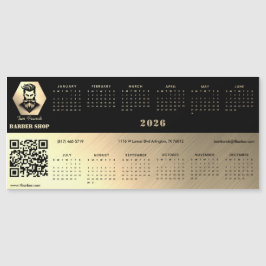 Calendario 2026 de Barbería Profesional negro y do