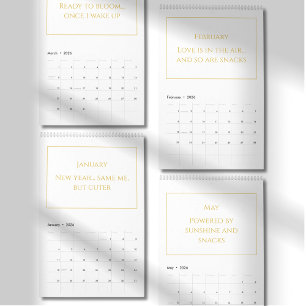 Calendario 2026 de Cita Lindo de Oro Elegante