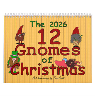 Calendario 2026 de los 12 gnomos de Navidades