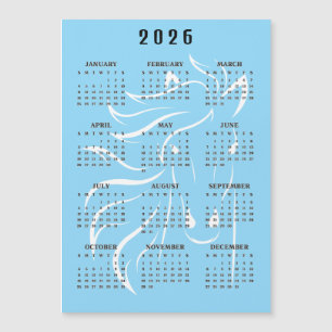 Calendario 2026 de Tarjeta Magnética con Diseño de