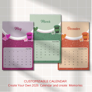 Calendario 2026 de Taza de Café Adorable