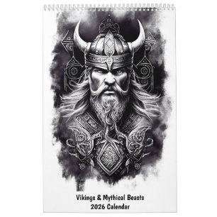 Calendario 2026 de Vikingos y Bestias Mitológicas