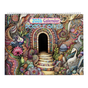 Calendario 2026 Doodle Caves Arte Calendario