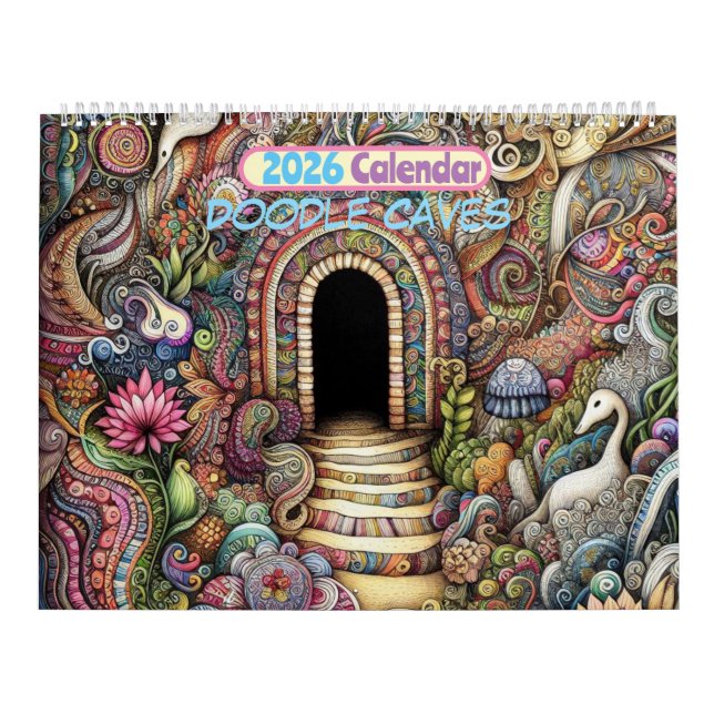 Calendario 2026 Doodle Caves Arte Calendario (Tapa)