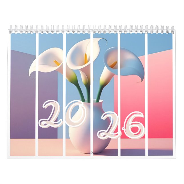 Calendario 2026 Elegant Calla Lily Floral Calendar (Tapa)