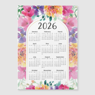 Calendario 2026 Elegante jardín floral colorido
