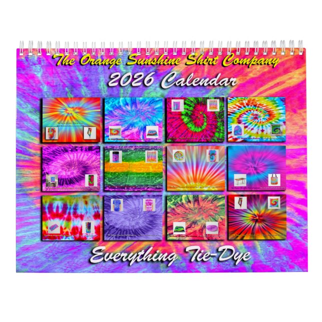 Calendario 2026 Everything Tie-Dye Calendar (Reverso)