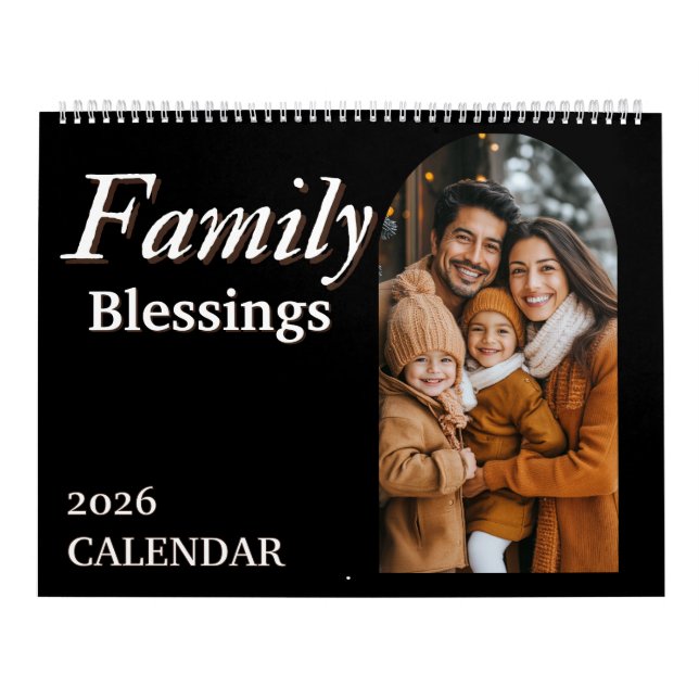Calendario 2026 Family Blessings Photos Scripture Large (Tapa)