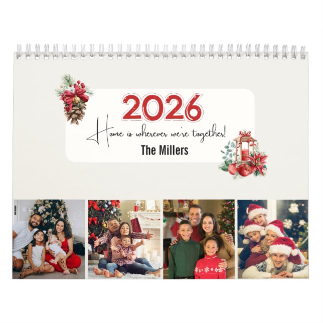 Calendario 2026 Family Photo Collage Calendar Christmas Gift (Tapa)