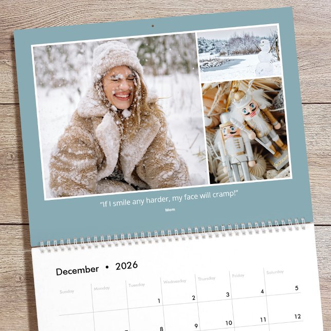 Calendario 2026 Family Quotes & Funny Sayings Custom Photo (Subido por el creador)