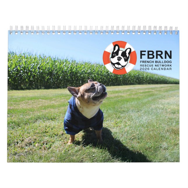 Calendario 2026 FBRN French Bulldog Rescue Network Calendar (Tapa)