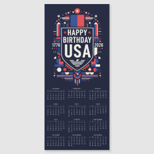 Calendario 2026 Feliz cumpleaños tarjeta magnética