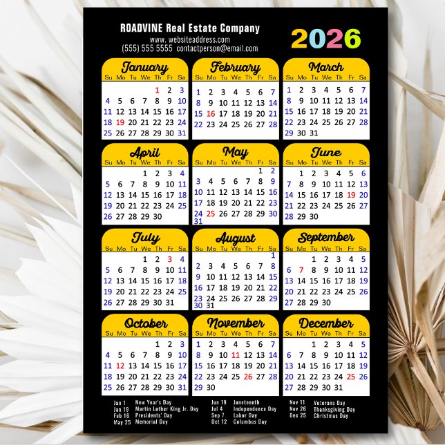 Calendario 2026 Festividades Estadounidenses Senci (Subido por el creador)