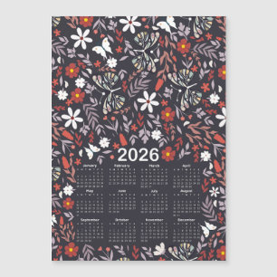 Calendario 2026 Floral y mariposa singulares